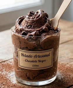 helado artesanal de chocolate